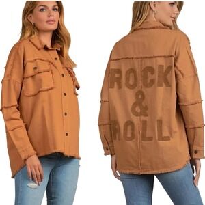 Elan Rock & Roll Camel Shacket Devan NWT in Size Large